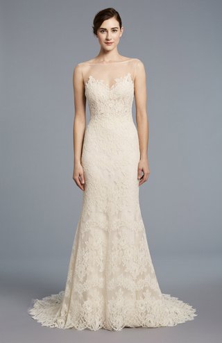 "Kennedy" by Anne Barge anne-barge-spring-2018-collection-bridal-dress-gown-sheer-bateau-lace-column-dress