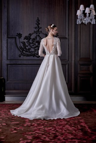 Monique Lhuillier Spring/Summer 2016 Collection open-back-of-ball-gown-with-long-lace-sleeves-by-monique-lhuillier